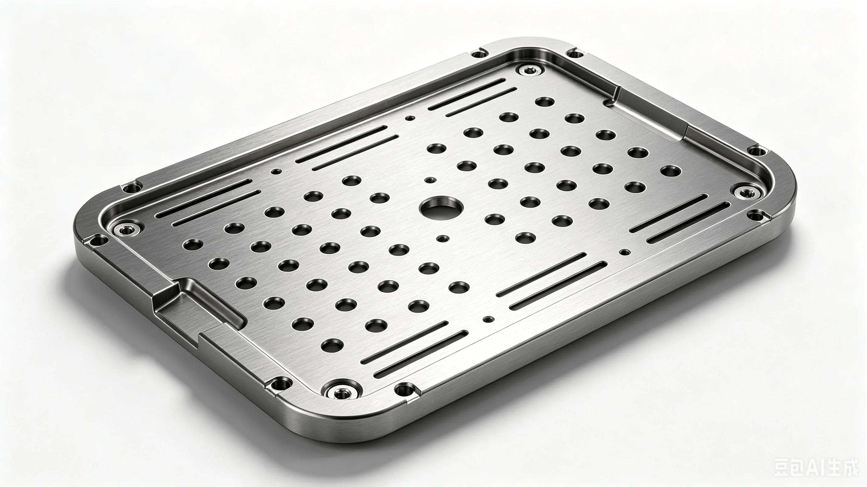 Titanium Anode Basket Bottom Plate — Grade 2 CP-Ti Product Rendering