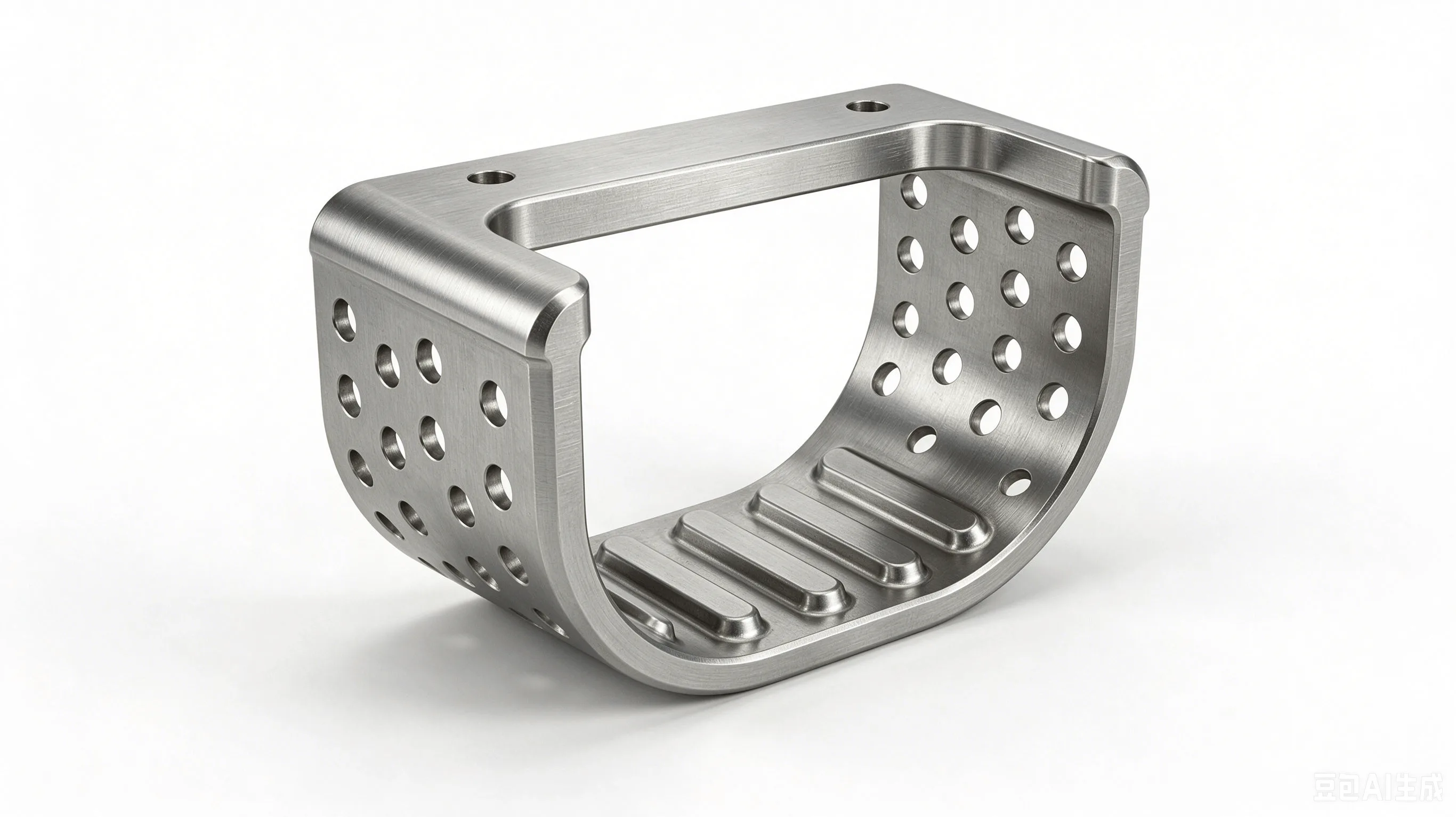 Titanium Anode Basket Stiffener Rib — Grade 2 CP-Ti Product Rendering