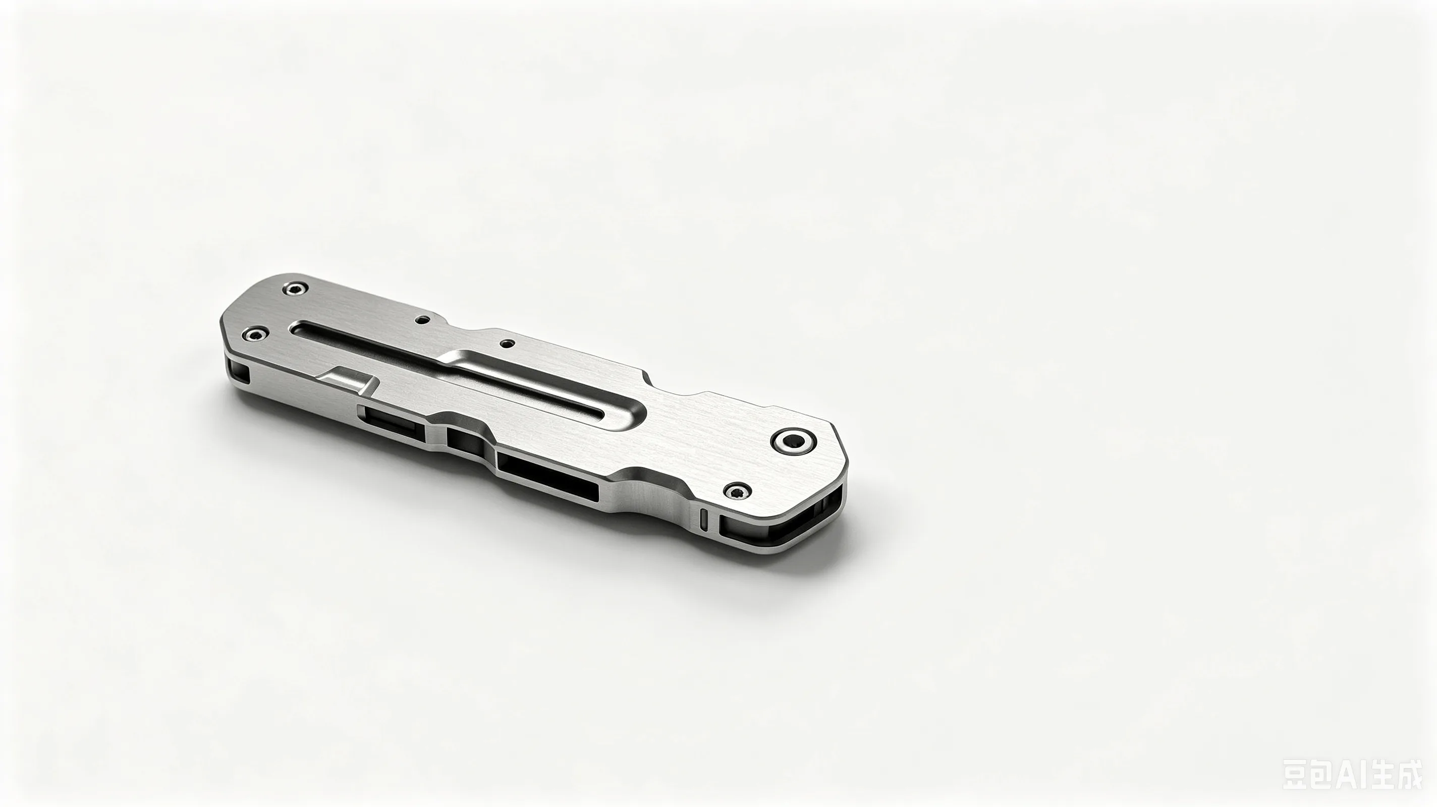 Titanium EDC Utility Knife Handle — Grade 5 Ti-6Al-4V Product Rendering