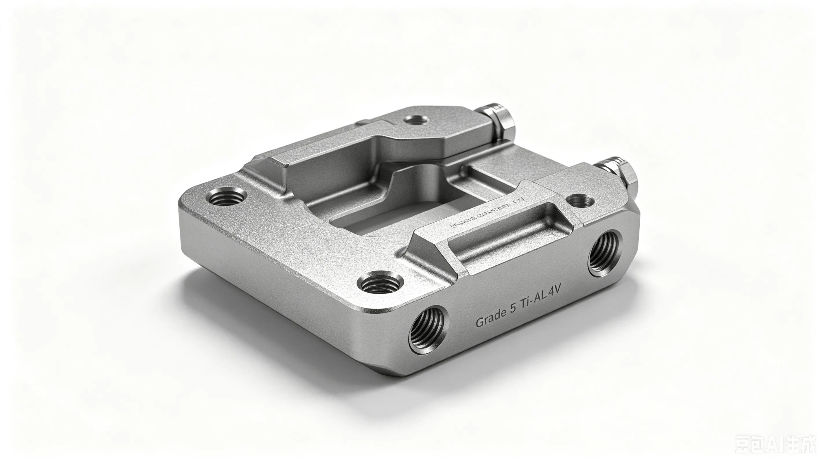 Titanium Flat-Mount Brake Adapter — Grade 5 Ti-6Al-4V Product Rendering