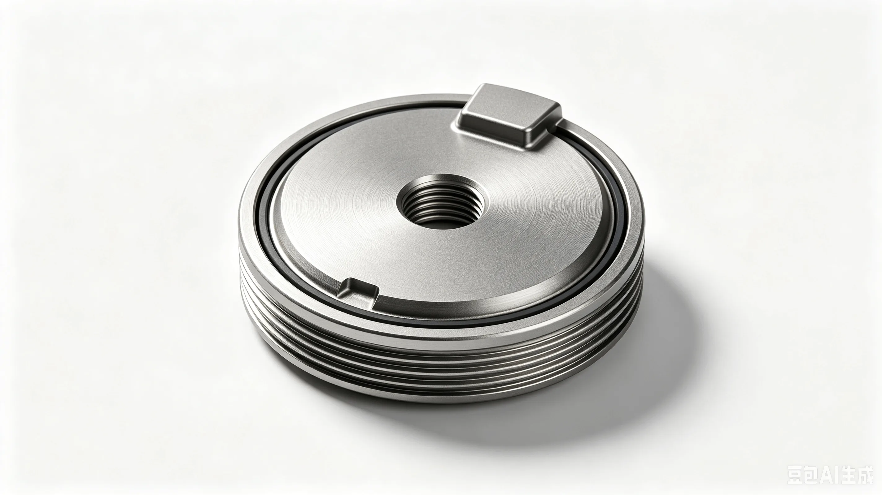 Titanium Fork Air Chamber Top Cap — Grade 5 Ti-6Al-4V Product Rendering