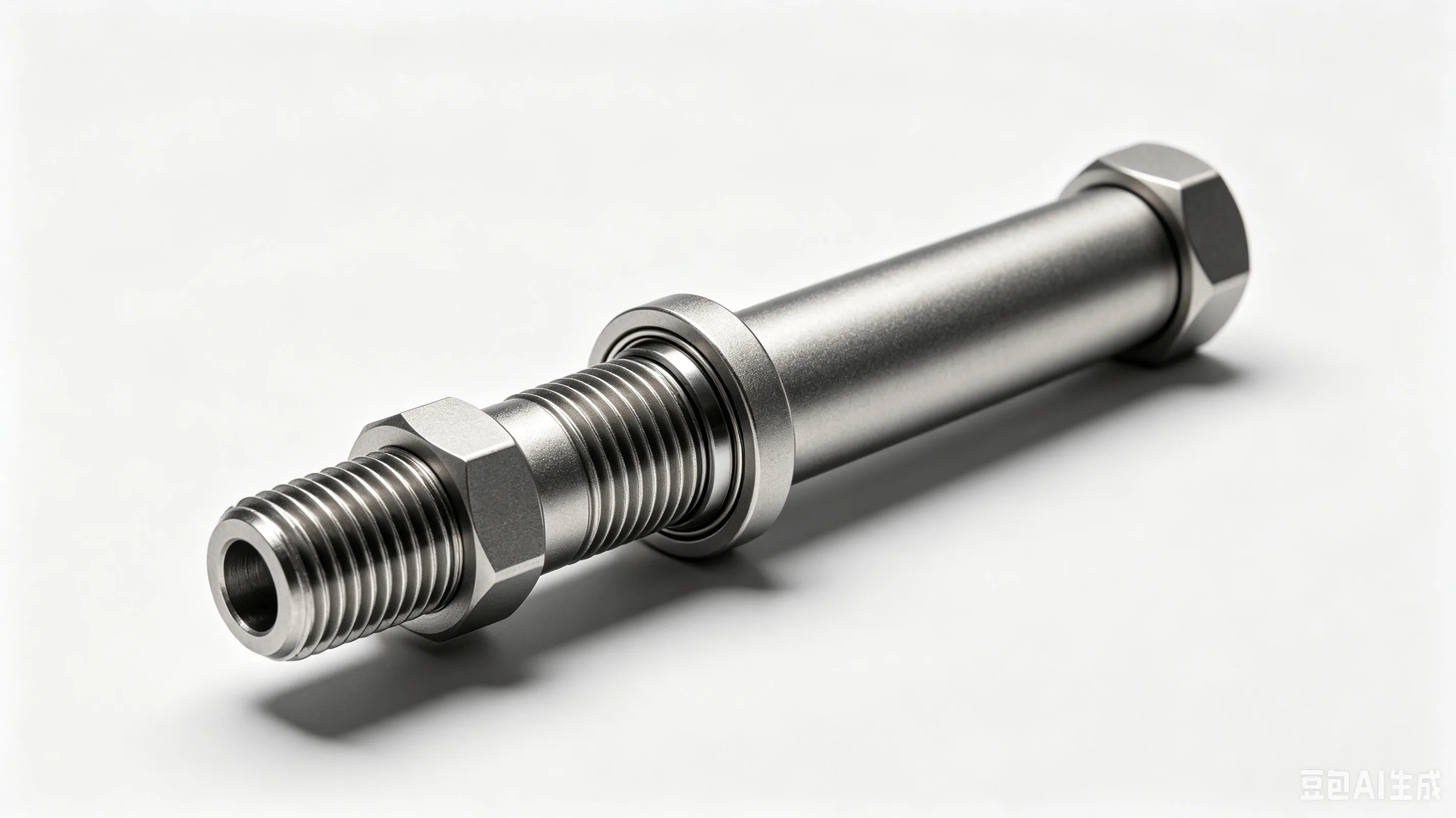 Titanium Pedal Spindle — Grade 5 Ti-6Al-4V Product Rendering