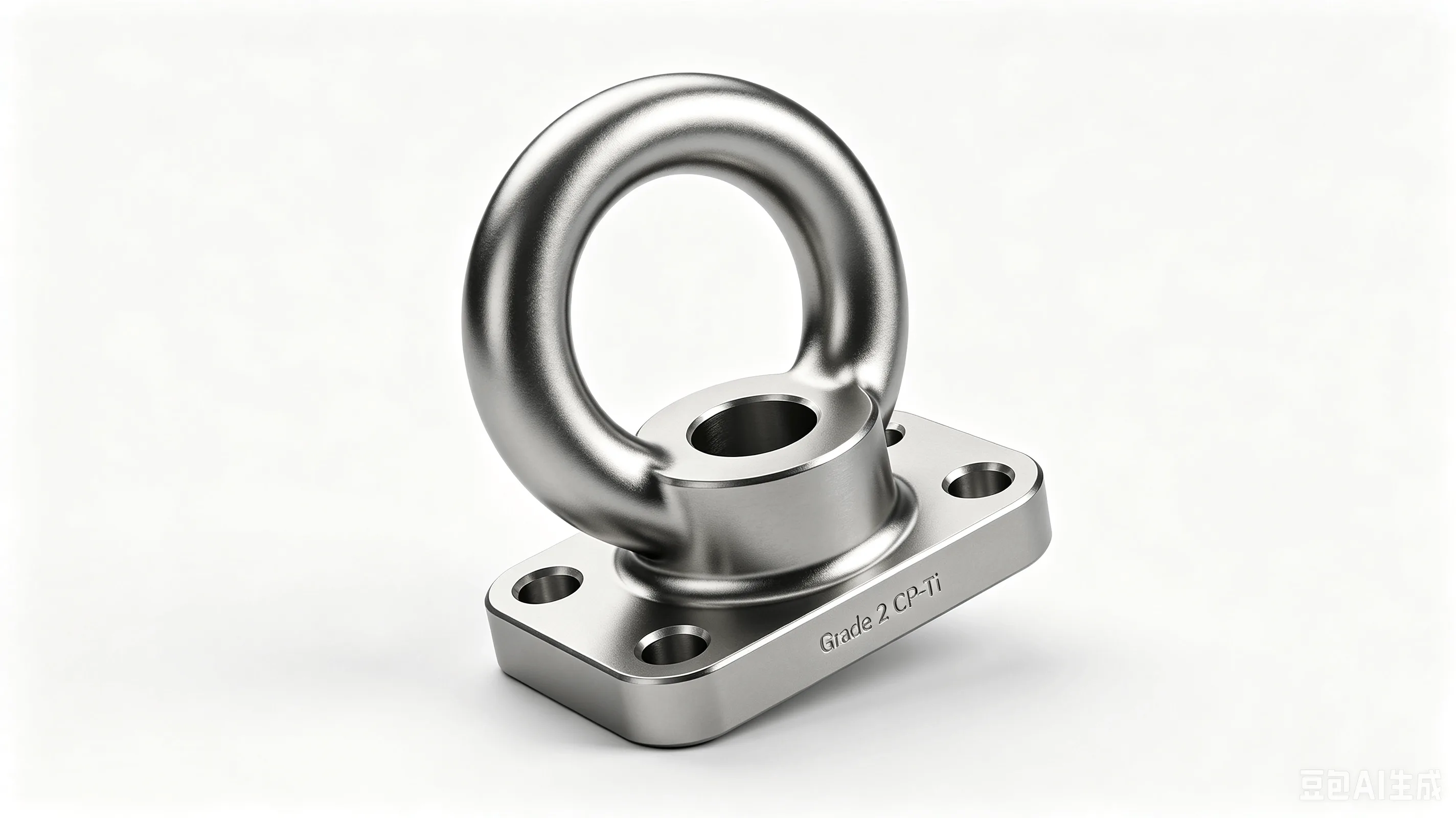 Titanium Plating Crane Lifting Eye — Grade 2 CP-Ti Product Rendering