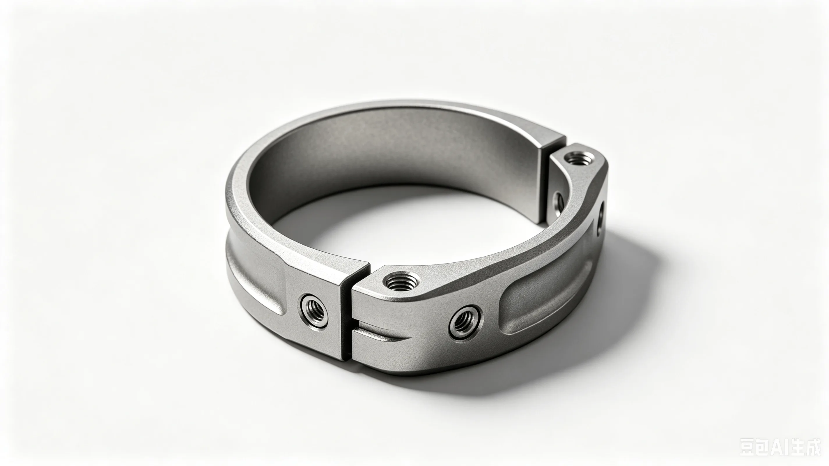 Titanium Shift Lever Clamp Band — Grade 5 Ti-6Al-4V Product Rendering