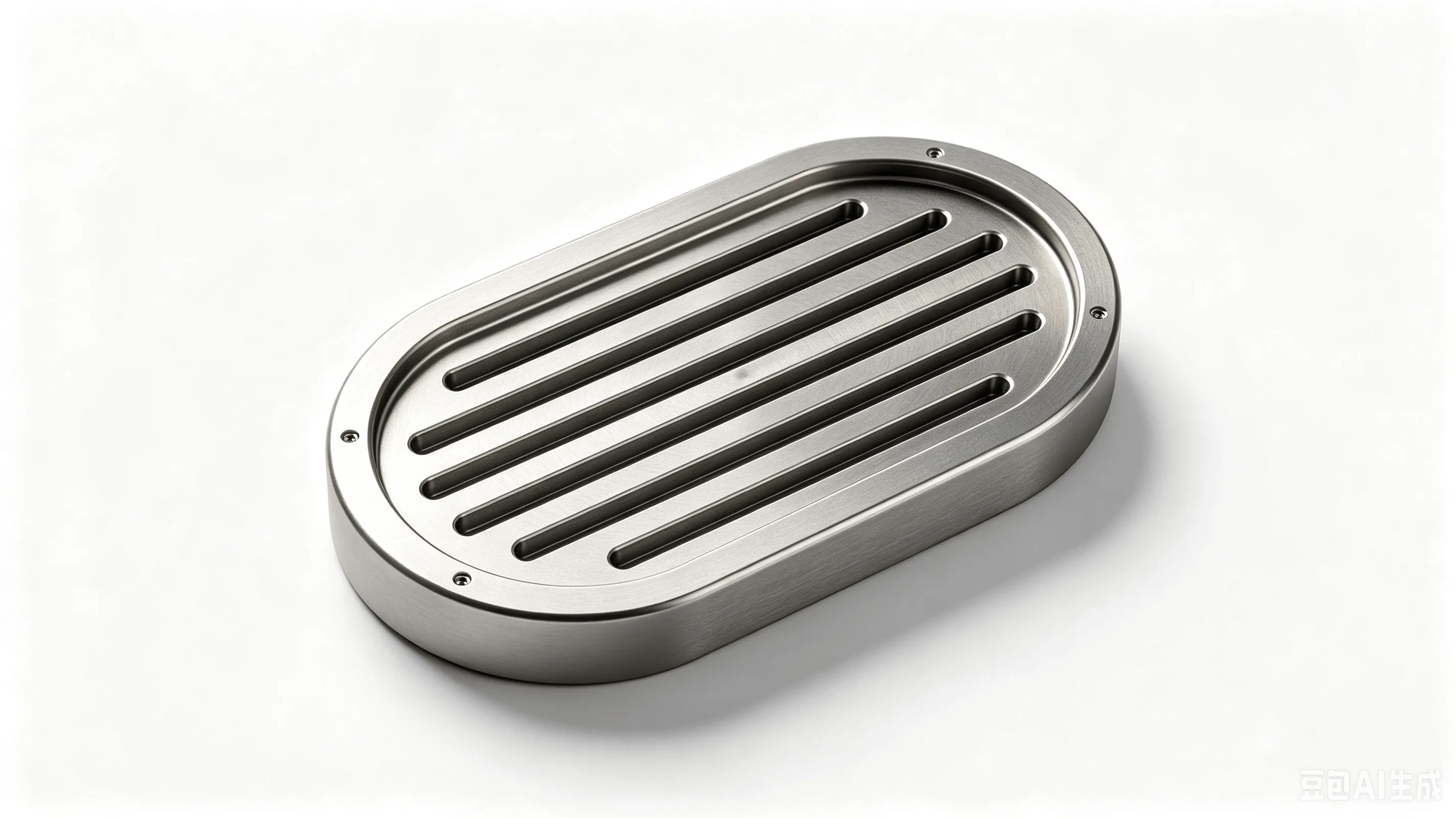 Titanium Slit-Valve Oval Bezel — Grade 5 Ti-6Al-4V Product Rendering
