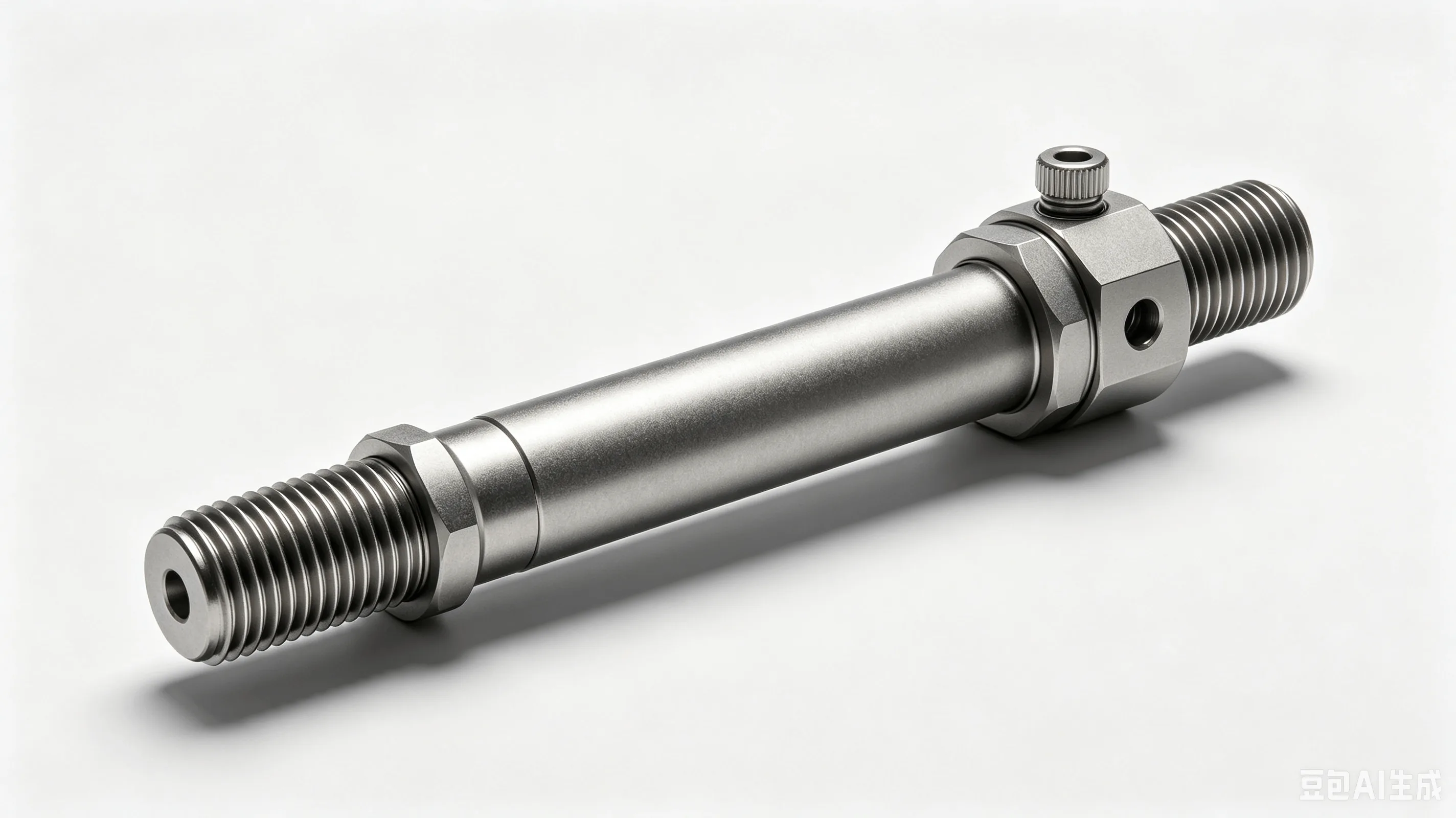 Titanium Thru-Axle — Grade 5 Ti-6Al-4V Product Rendering