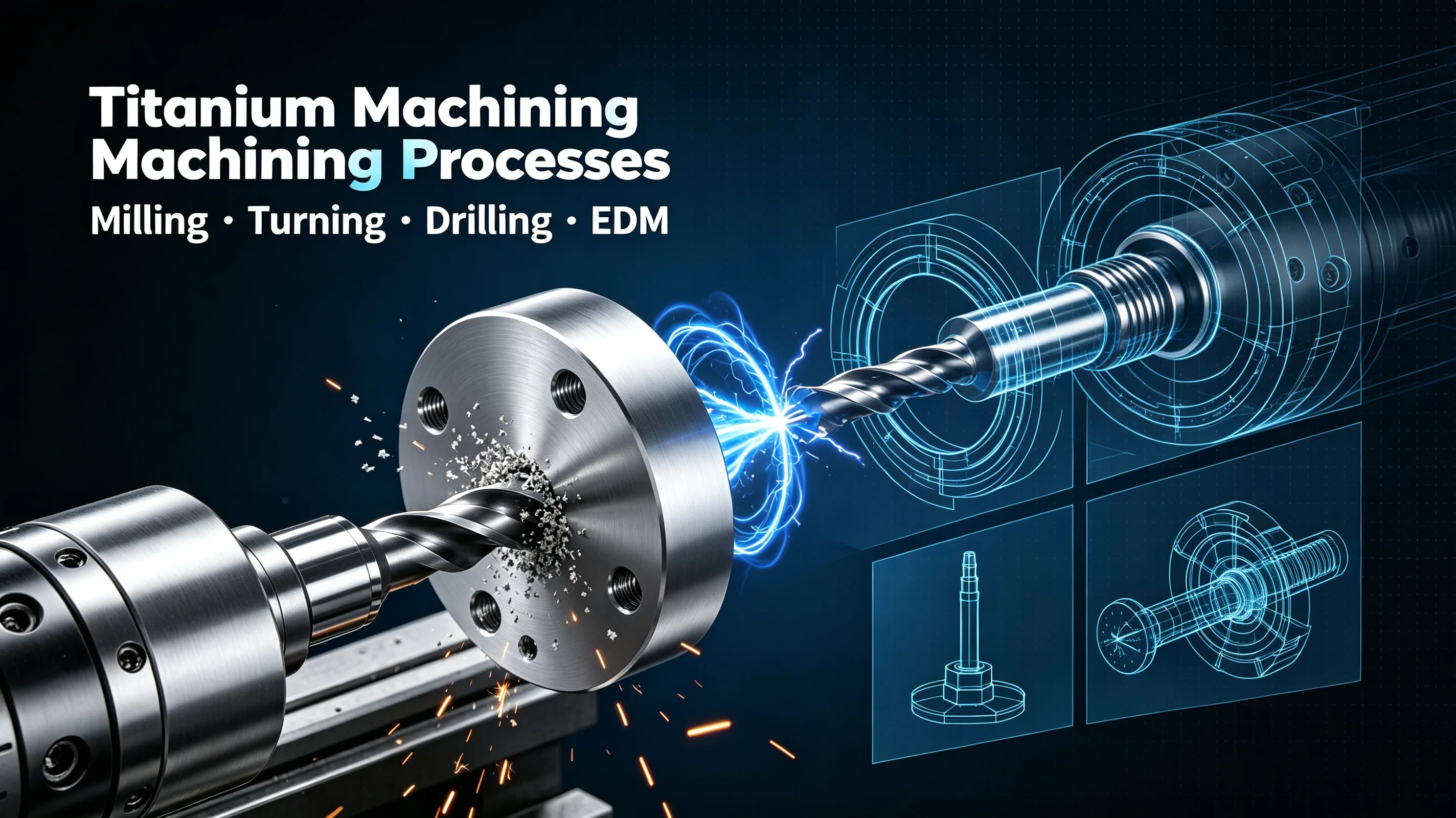 CNC machining center milling a titanium aerospace bracket