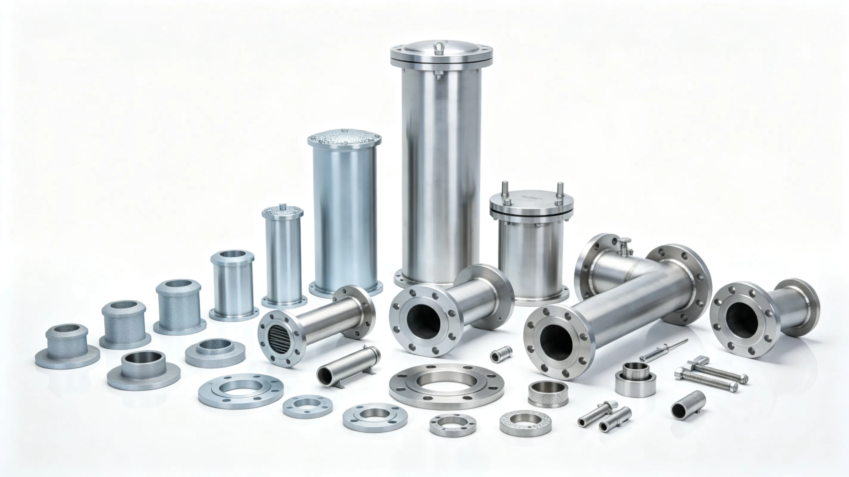 Titanium surface-treated and polished finished components
